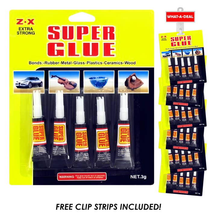 Deluxe Import Trading - Wholesale Glue - 36pc 3 pack Super Glue with 3 clip strips