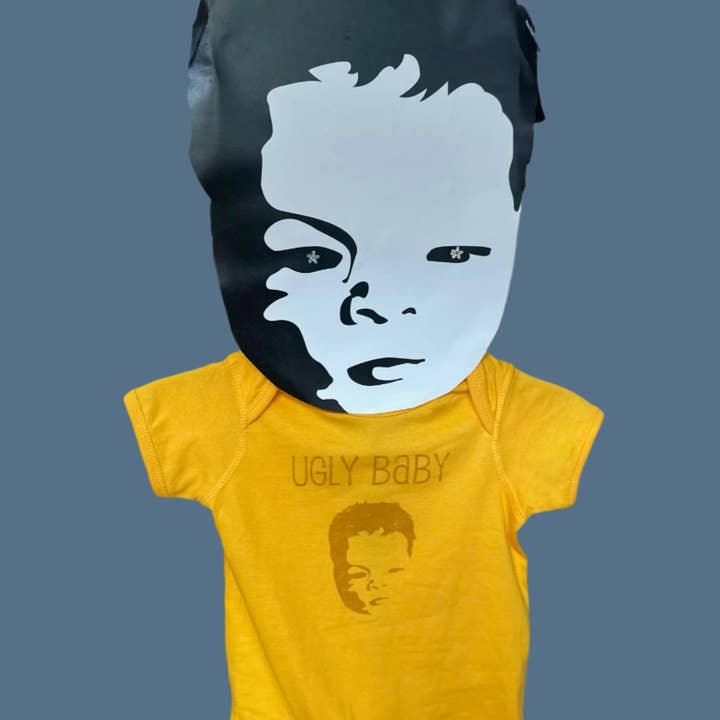 Onesie: Ugly Baby Logo - Gold for wholesale by Ugly Baby