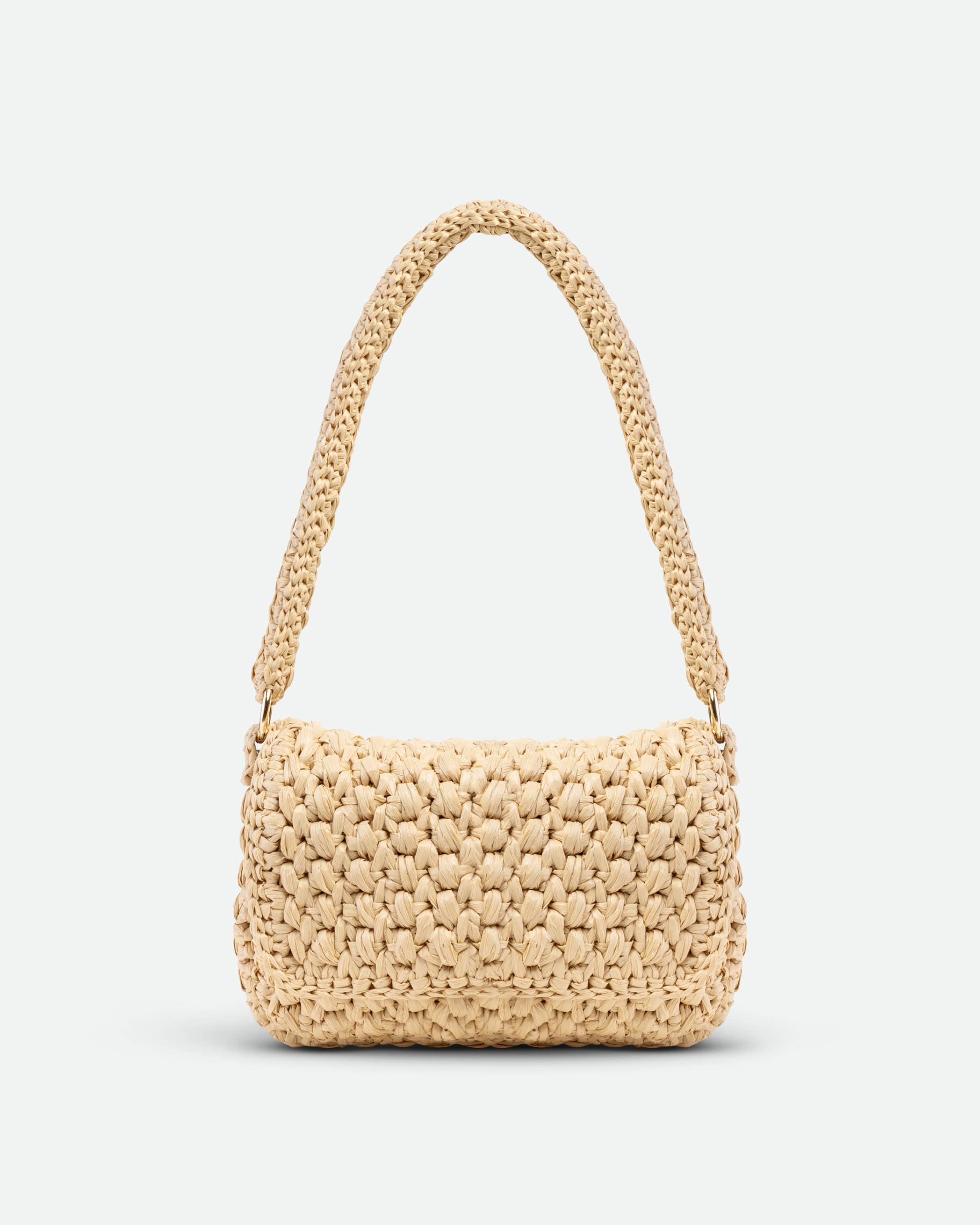 Yova - Wholesale Shoulder Bag - Women's - Raffia Shoulder Purse - Natural