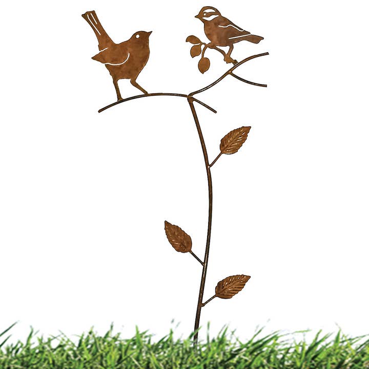 Rst/Nat Pk Brnch Robn Blk Chck Garden Art for wholesale by California Home & Garden