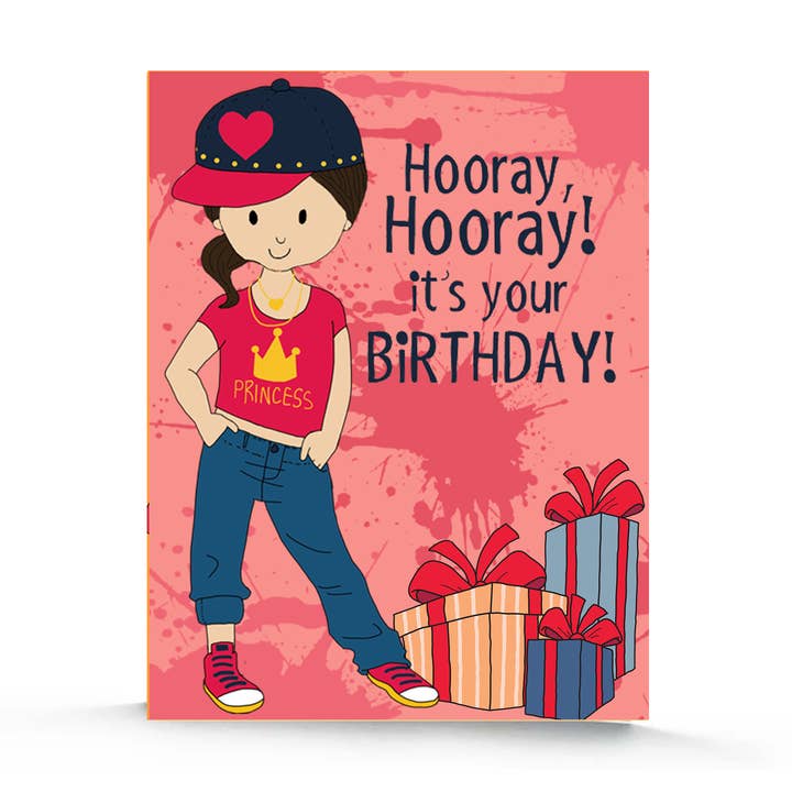 Hip Hop Girl Birthday Card for wholesale by Stacey M Design