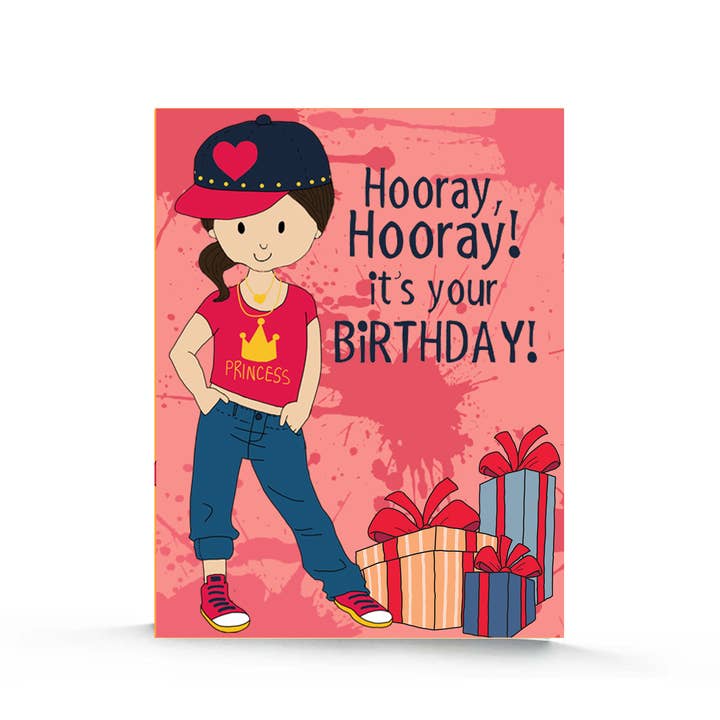 Hip Hop Girl Birthday Card for wholesale by Stacey M Design