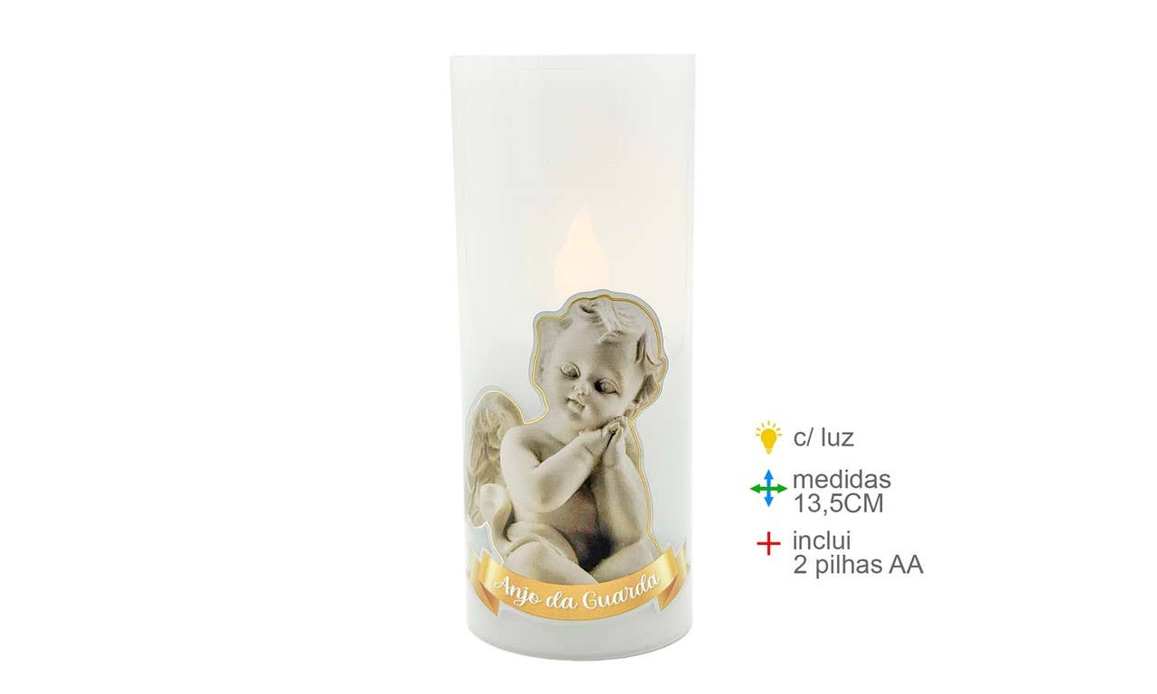 Esoterica Arte – wholesale Votive candle – White Led Candle Angel Glass Guard (9 pcs)0