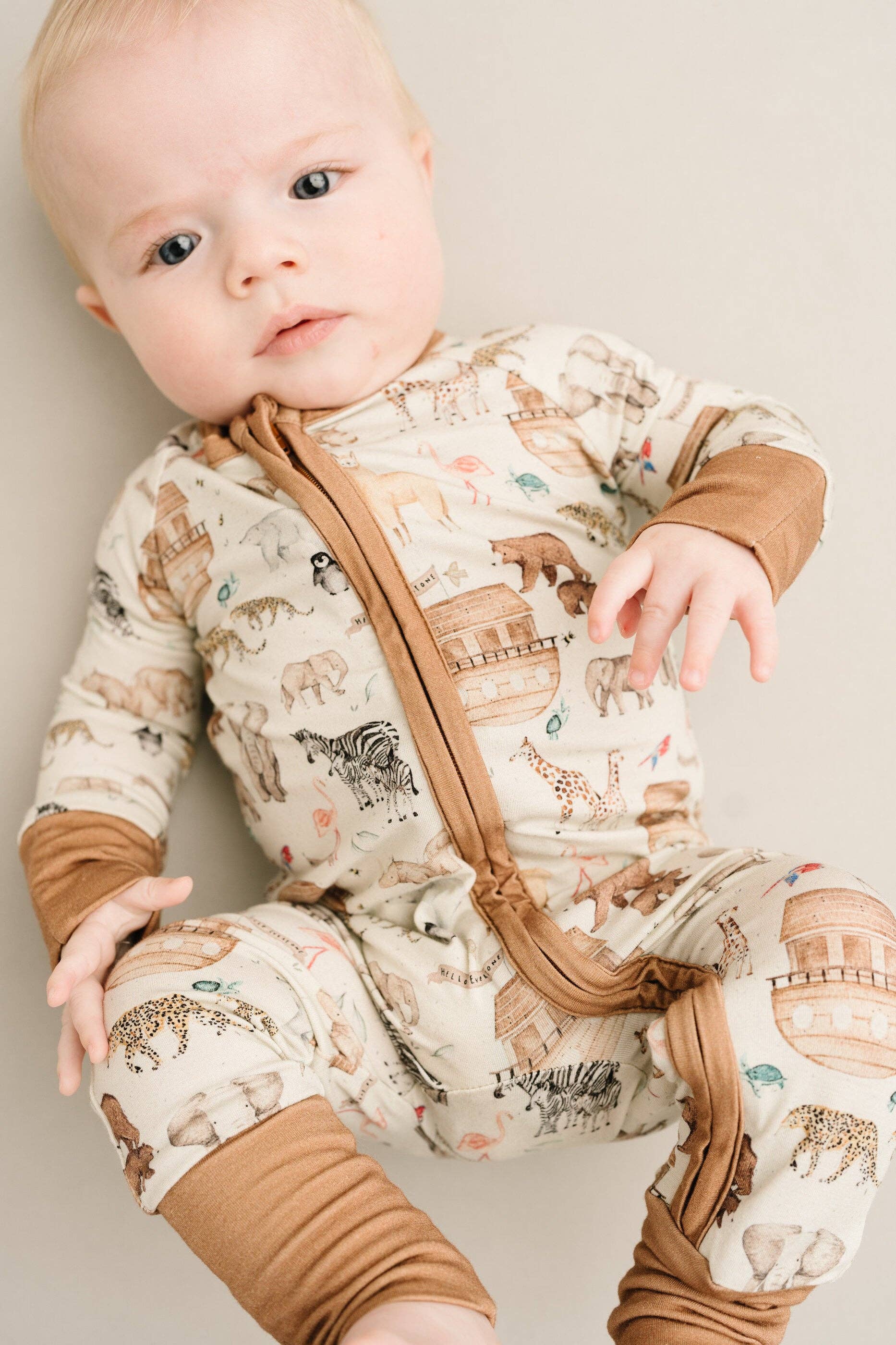 Little One Shop - Wholesale Sleepsuit - Baby - Noah's Ark Bamboo Sleeper1
