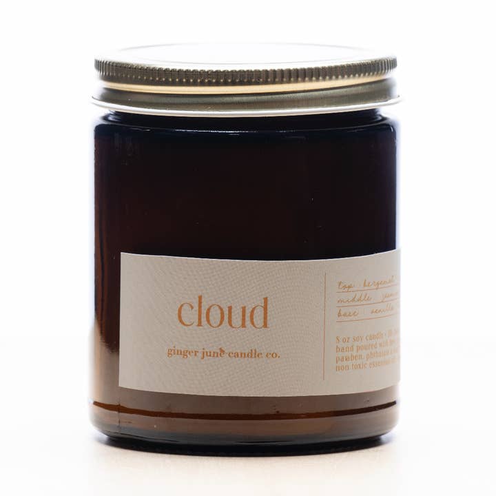 CLOUD • minimal collection • 8 oz soy candle for wholesale by Ginger June Candle Co.