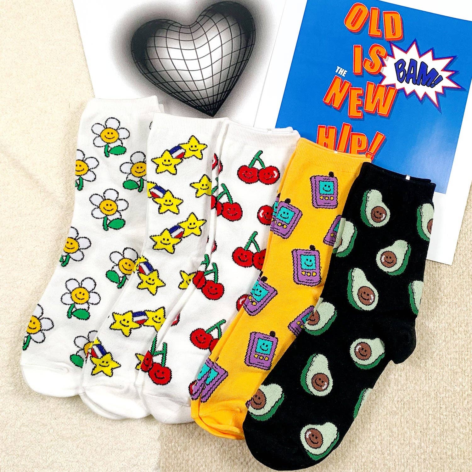 7DAYSSOCKS – Engroshandel Strømper - Dame – Kvinders Crew Pangpara-Pangpang Strømper5