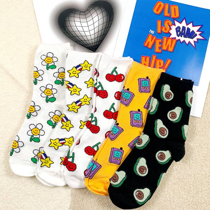 7DAYSSOCKS – Engroshandel Strømper - Dame – Kvinders Crew Pangpara-Pangpang Strømper5