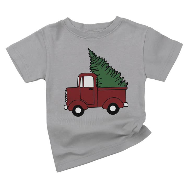 Juletræ Vintage Truck Car Baby Økologisk skjorte til børn for engroshandel hos Spunky Stork