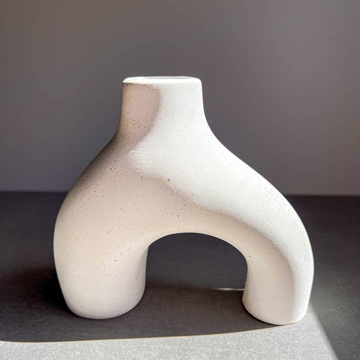 Minimal Loot Design - Wholesale Vase - Nordic Style Vase, Concrete Vase, Asymmetrical Modern Vase, Minimalist Vase, White Vase, Vase Decor, Minimalist Vase, Nordic Decor, Minimal3
