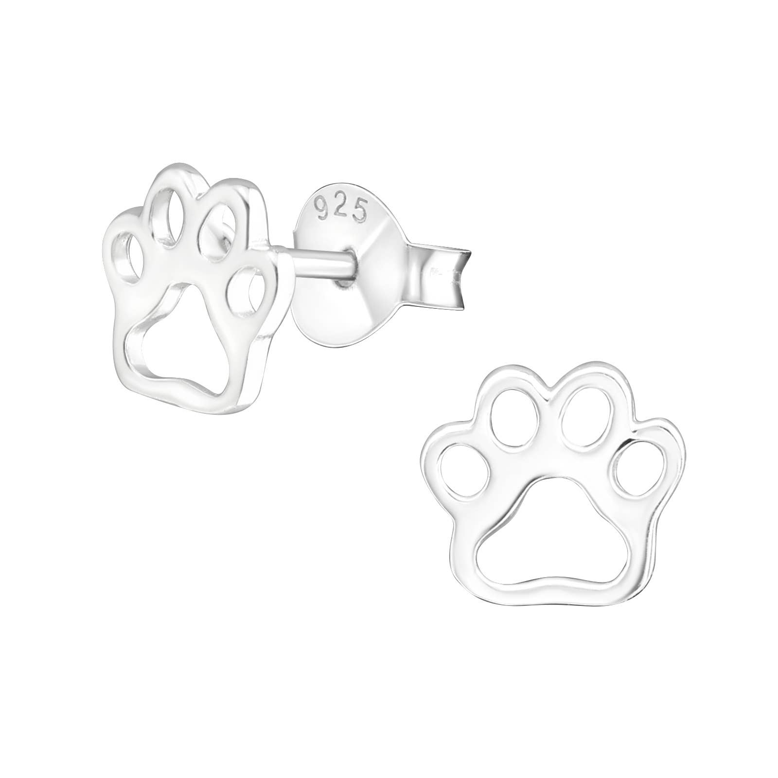 Sosie Designs - Wholesale Stud/Post Earrings - Sterling Silver Dog Paw Studs (8x7 mm)3