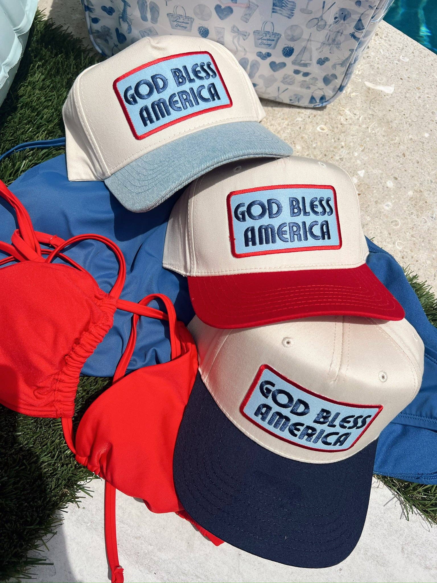 KENZKUSTOMZ - Wholesale Trucker Hat - Unisex - God Bless America - Vintage Trucker Hat