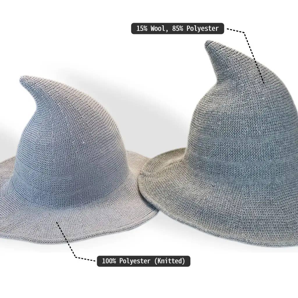 ACCITY - Wholesale Fedora - Women's - Halloween Knit Witch Hat, Wide Brim Pointed Top_CWAH061610