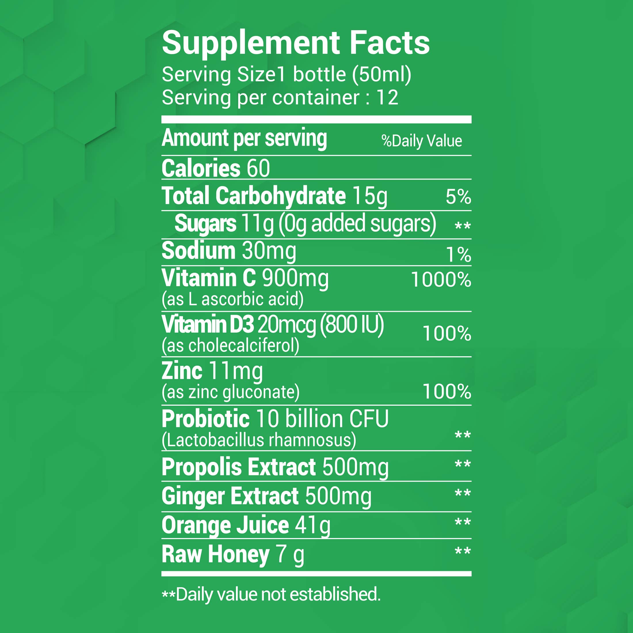 BEE&YOU – wholesale Oral supplement/vitamin – Propolis Immune Shot - Probiotic, 50 ml x 121