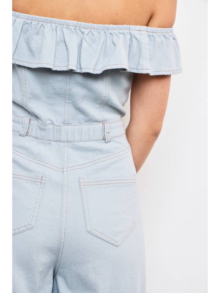 Mustard Seed – Großhandel Jumpsuit – Damen – SCHULTERFREIER OVERALL MIT RÜSCHEN11