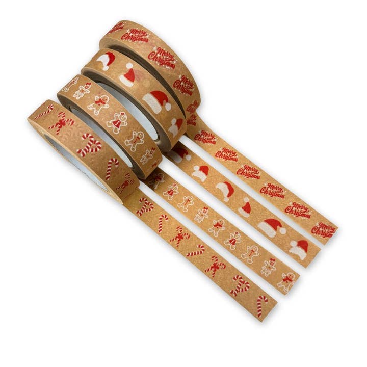 &Keep - Wholesale Tape - Colourful Festive Biodegradable Paper Tape 24mm x 50m