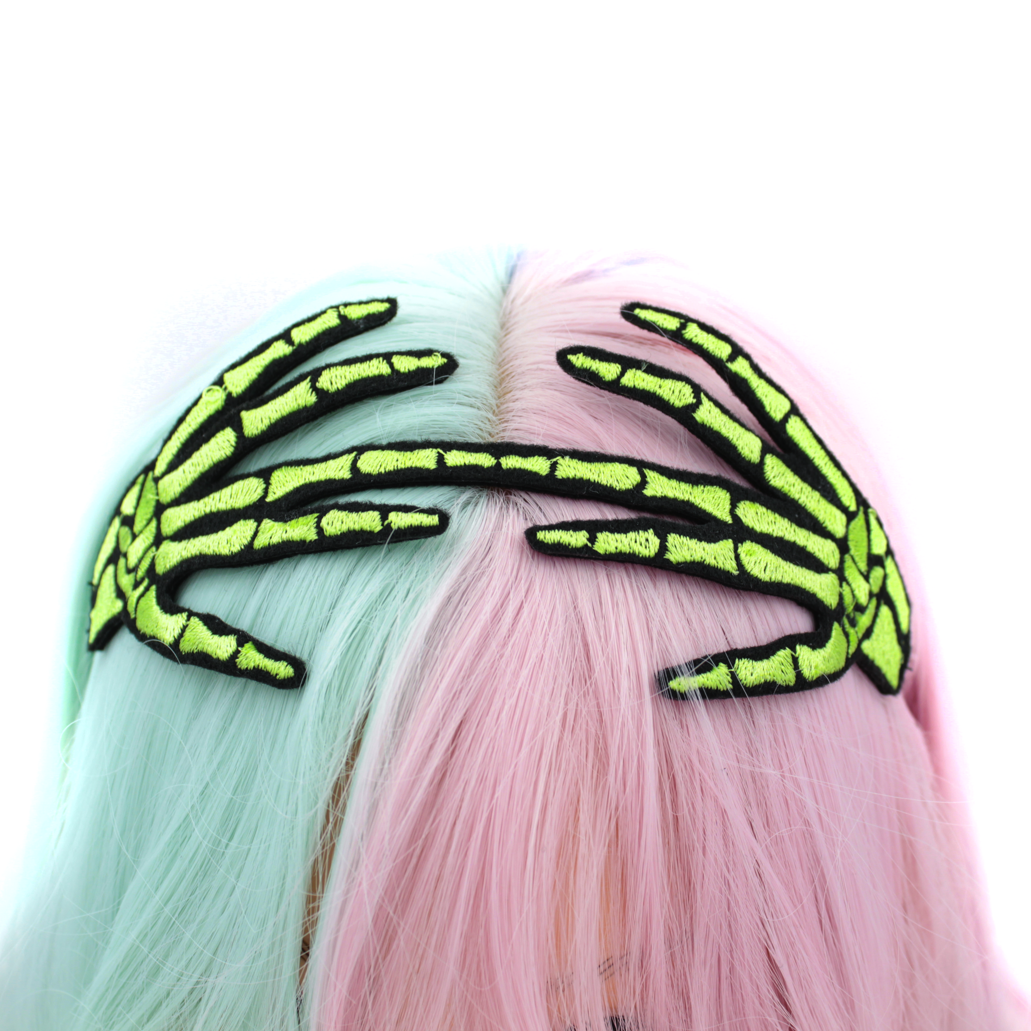Kawaii Hair Candy - Wholesale Fashion Headband - Women's - Embroidered Skeleton Hand Headband5