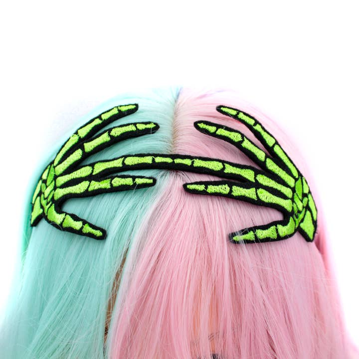Kawaii Hair Candy - Wholesale Fashion Headband - Women's - Embroidered Skeleton Hand Headband5