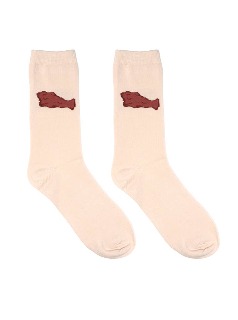 Living Royal - Wholesale Socks - Unisex - 3D Packaged Crew Socks - Fried Chicken Leg - Off-White2