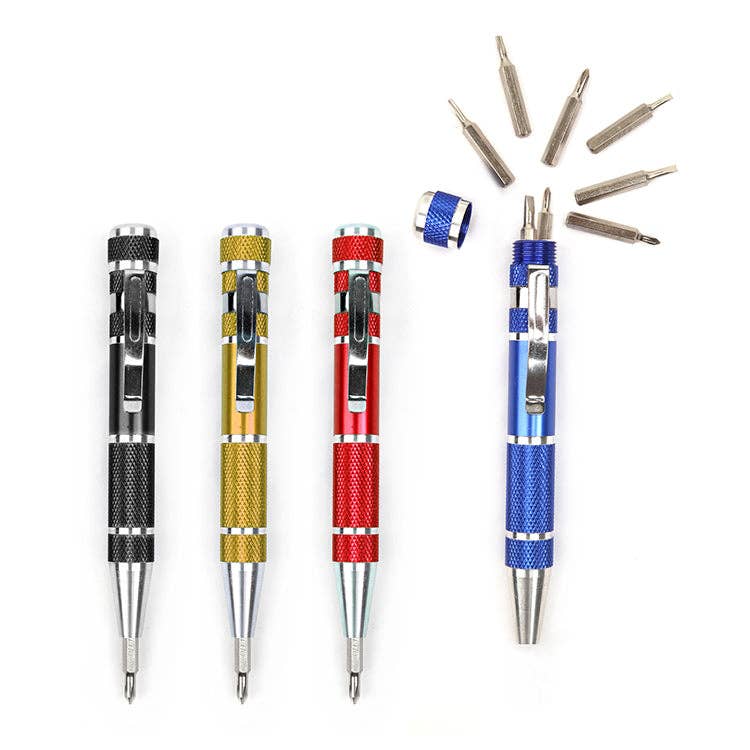 Kikkerland Design Inc - Wholesale Handy Tool - PRECISION 8-IN-1 SCREWDRIVER ASSORTED1