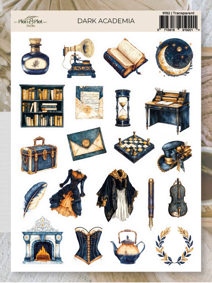 Dark academia | Autocollants pour la vente par Plan & Plot Studio