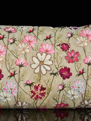 24"W X16"H FLORAL PILLOW W/EMBROIDERY -RT089633 for wholesale by General Wholesale Inc