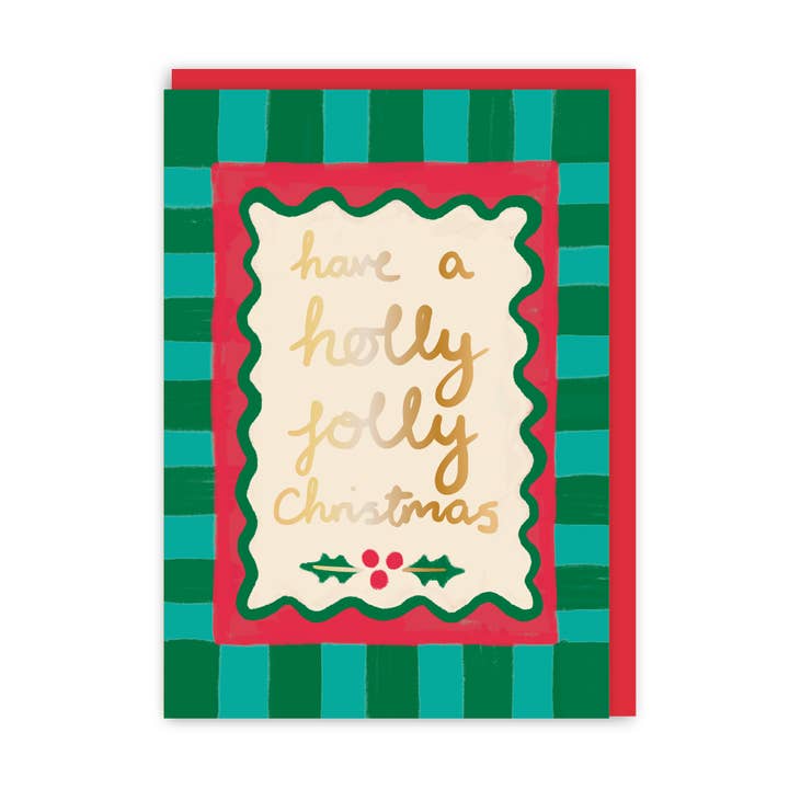 Biglietto di Natale Allegro e Gioioso | Lusso con Lamina Dorata per la vendita all'ingrosso da parte di In Real Life