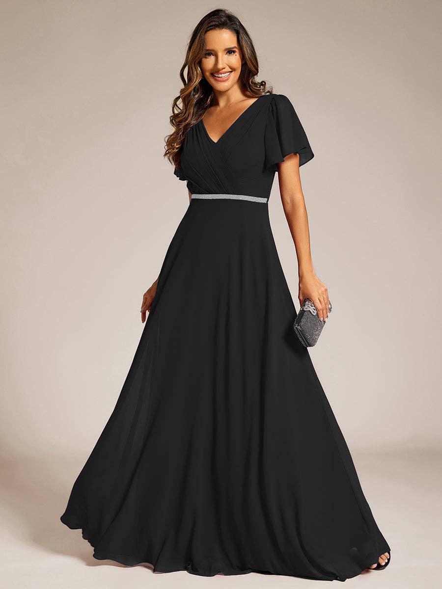 Ever-Pretty - Wholesale Gown - Women's - Midi Length Ruffles Sleeves Chiffon Dresses8