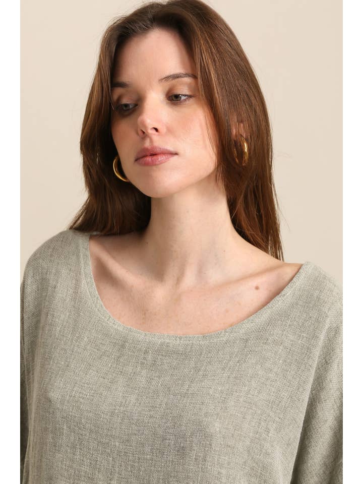 LÉA & LUC - Wholesale Tunic - Women's - Blouse in 50% linen and 50% cotton REF. 464913