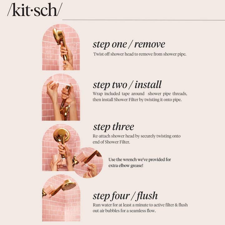 KITSCH - Wholesale Water Filter - The Shower Filter - Terracotta