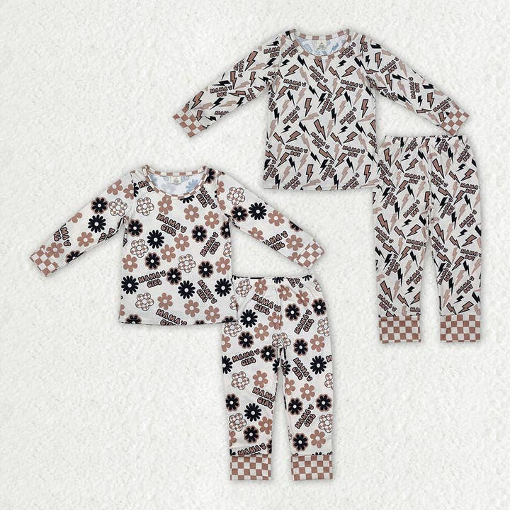 Ensembles de vêtements et pyjamas en bambou pour bébés filles garçons et sœurs pour la vente par Aier Wholesale