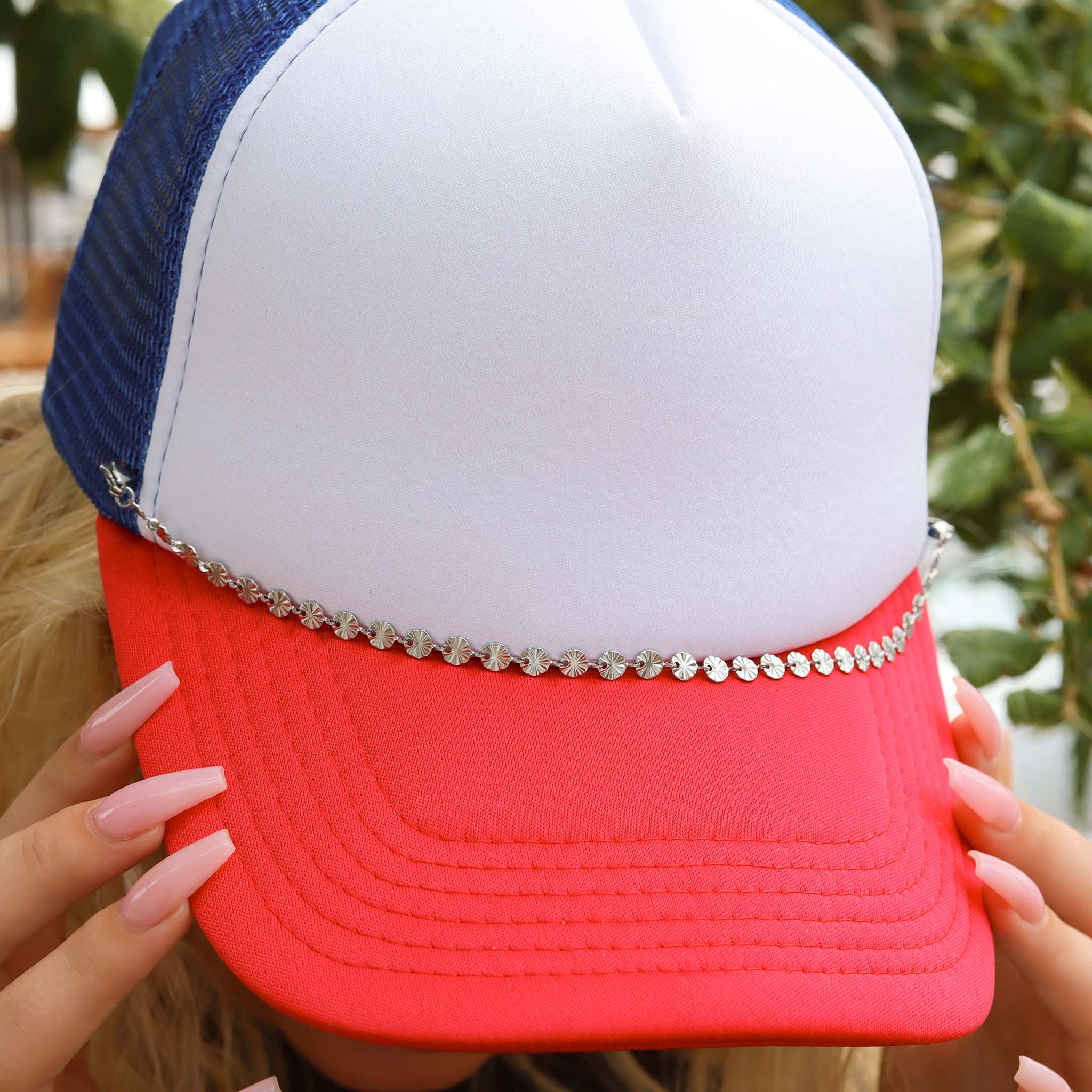 WJW - Wholesale Hat Accessory - Women's - Trucker Hat Chain: 18K Gold Stainless Steel Crimped Circle1