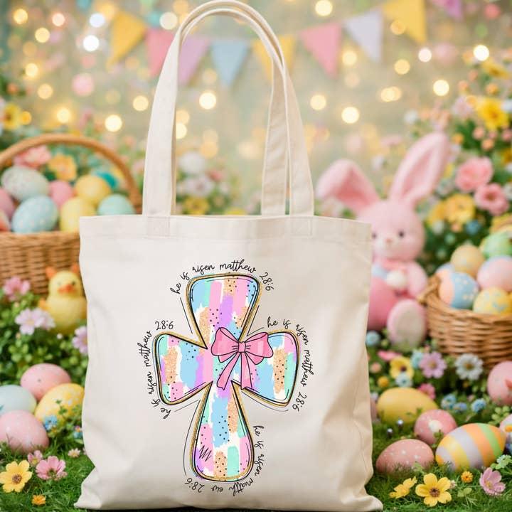 Paastas Tas Canvas Tas Jezus Kruis Paastas voor wholesale door RusticPrintStudio