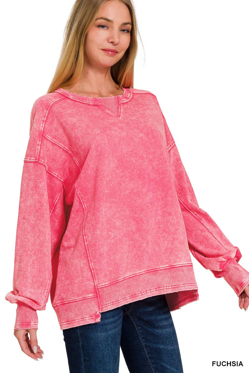 42POPS - Venta al por mayor Sudadera - Mujer - ",..SUDADERA DE FELPA FRANCESA LAVADA CON ÁCIDO Y BORDE SIN REMATAR13