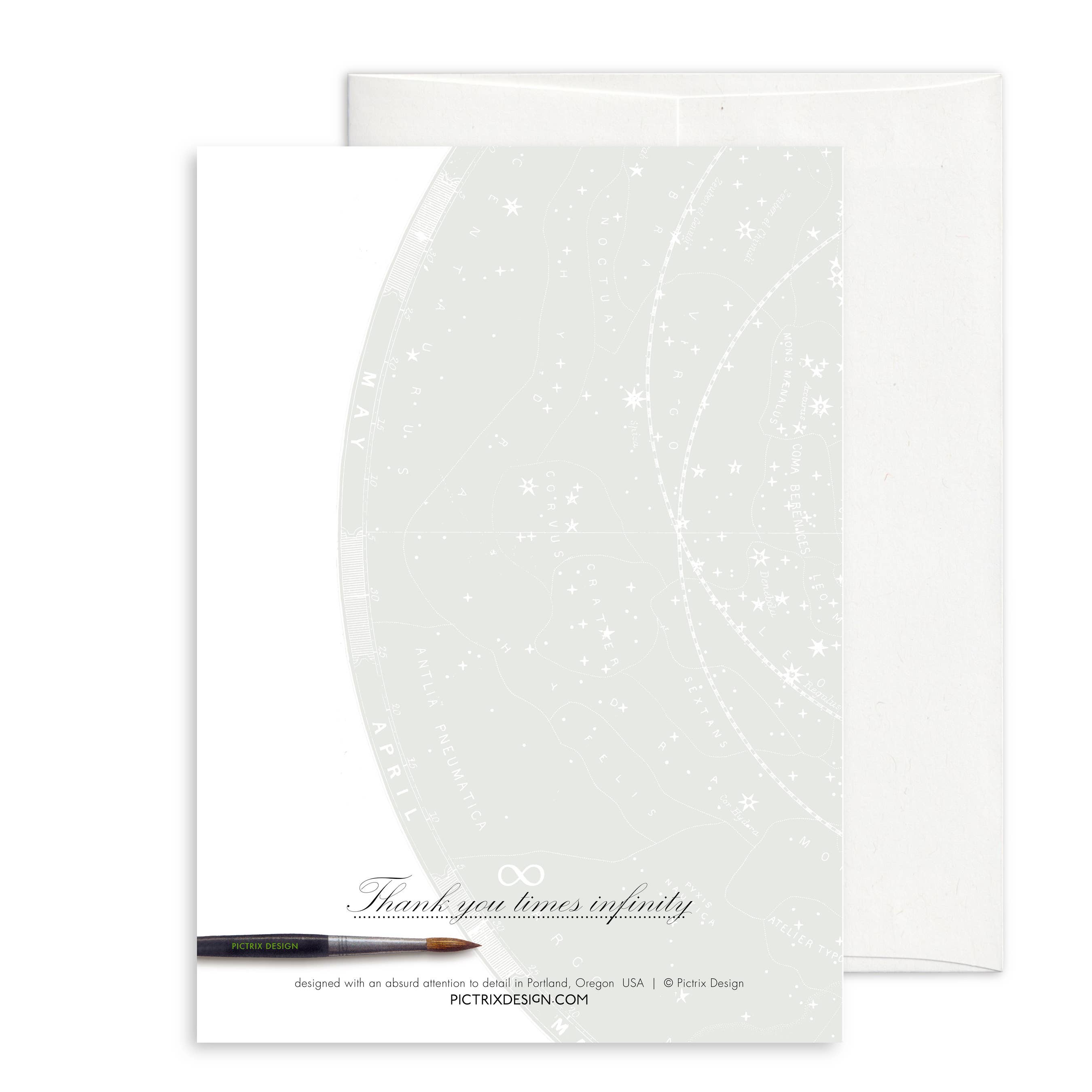 Pictrix Design - Wholesale Thank You Card - "Thank you times infinity" A6 greeting card1