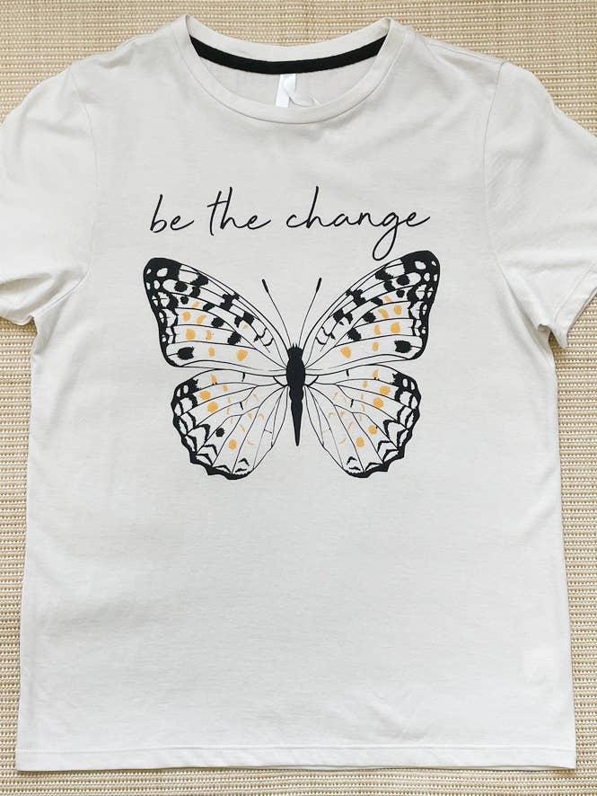 Sweet Soul - Wholesale Screen Printed T-Shirt - Kids - Be The Change Butterfly Tee - TWEEN GIRLS3