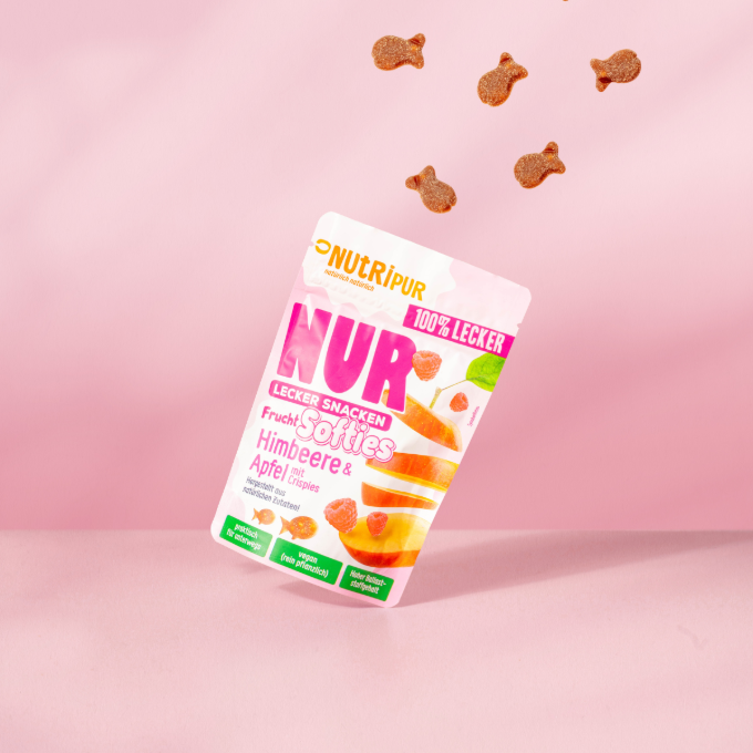 NutriPur - Wholesale Fruit Snacks - Only fruit Softies raspberry+apple 35g3