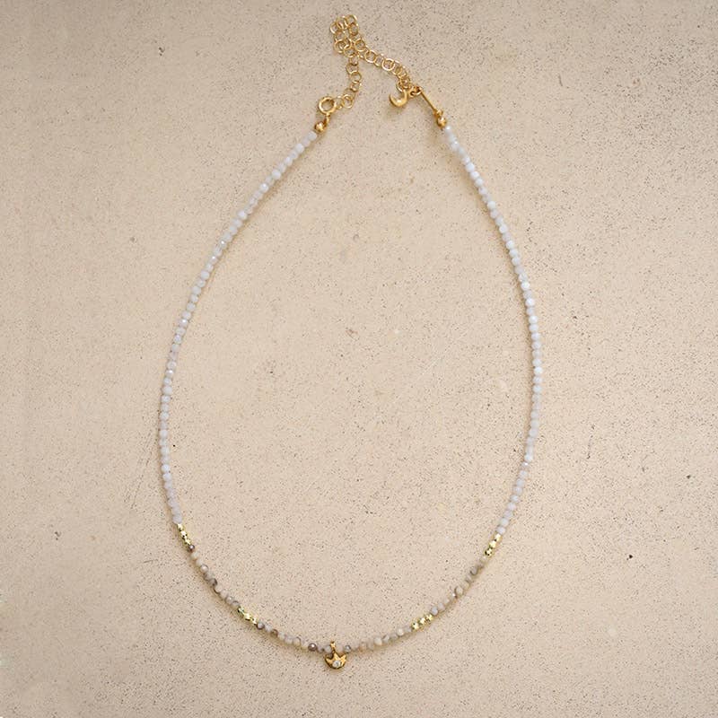 MOONSOON - Wholesale Pendant/Charm Necklace - Lotus Necklace Labradorite Moonstone.4