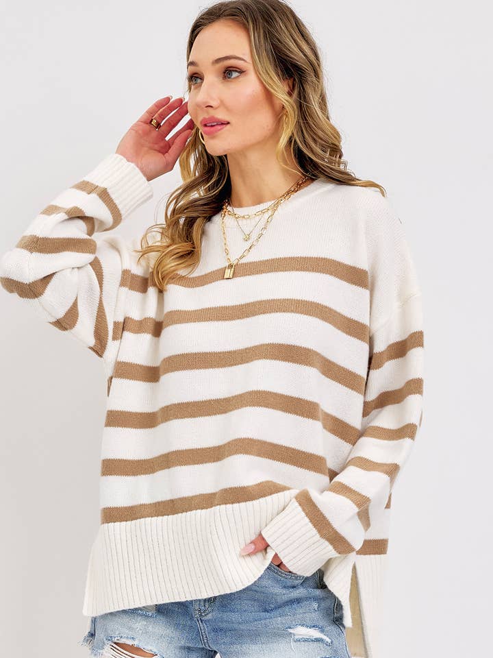 PULLOVER STRIPED OVERSIZE KNIT SWEATER and other Purchase Wholesale striped knit. Free Returns & Net 60 Terms on Faire trending on Faire.