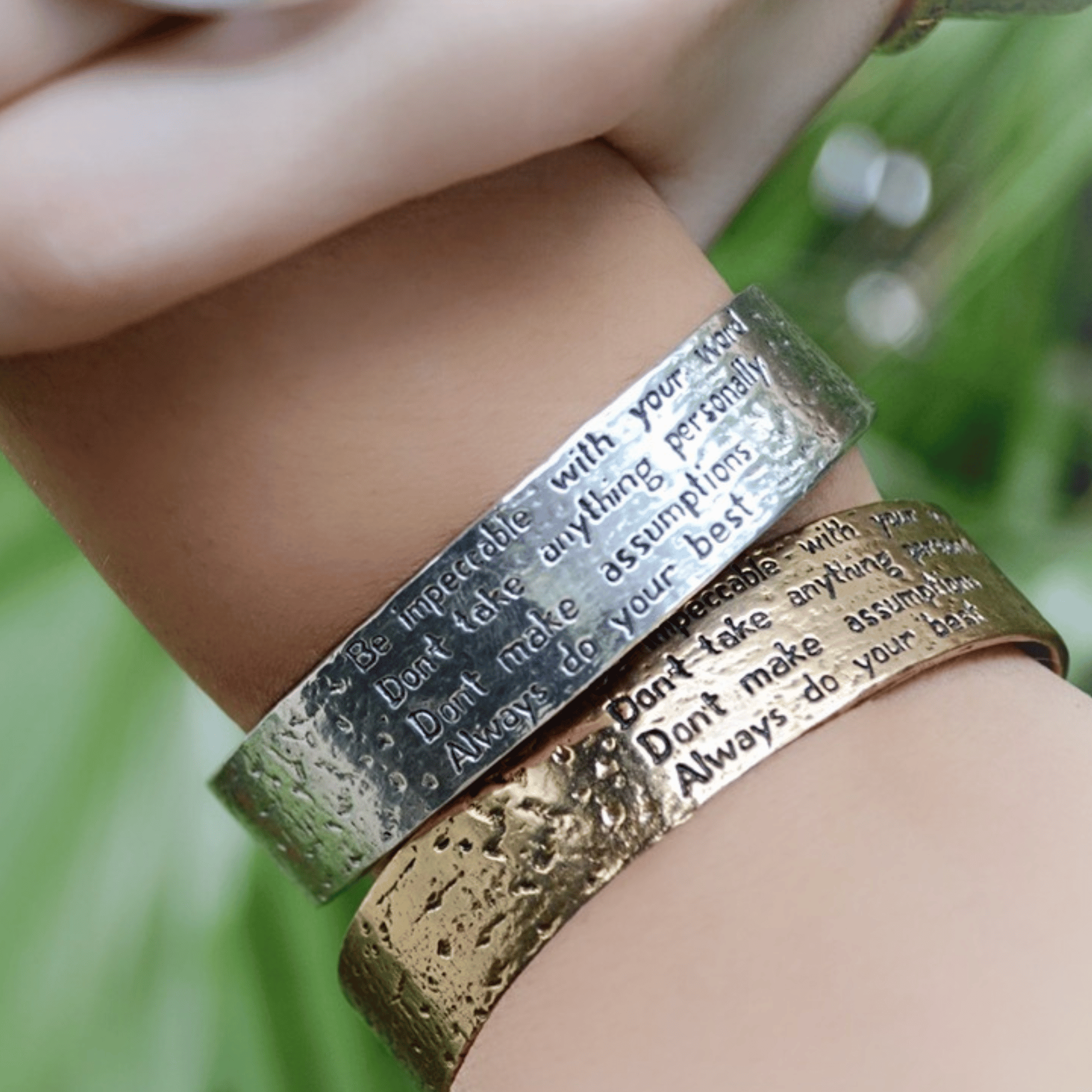 Jewelry Evolution - Wholesale Cuff Bracelet - The Four Agreements Textured Cuff12