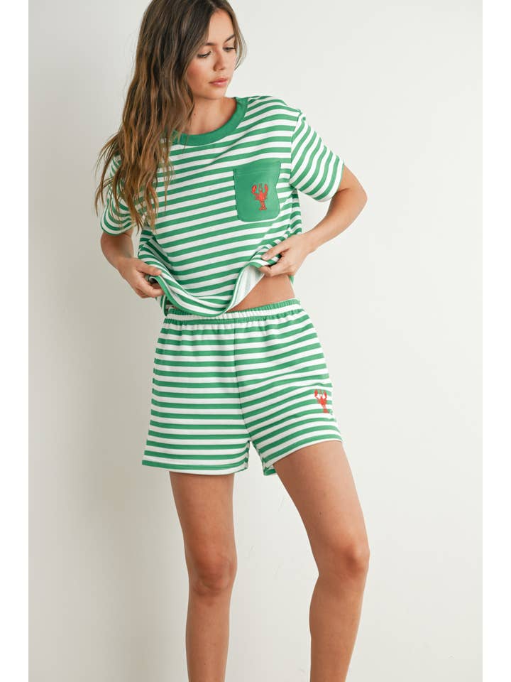 BUTTERMELON – Engroshandel Shorts – Kvinder – Garteriserede Stribede Shorts - BMP76617