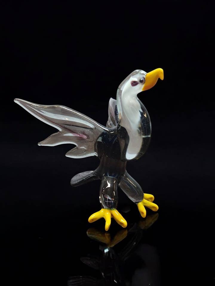 Naturally Colored Glass Figurine - Handcrafted - American Eagle Design for wholesale by Glass by Iness
