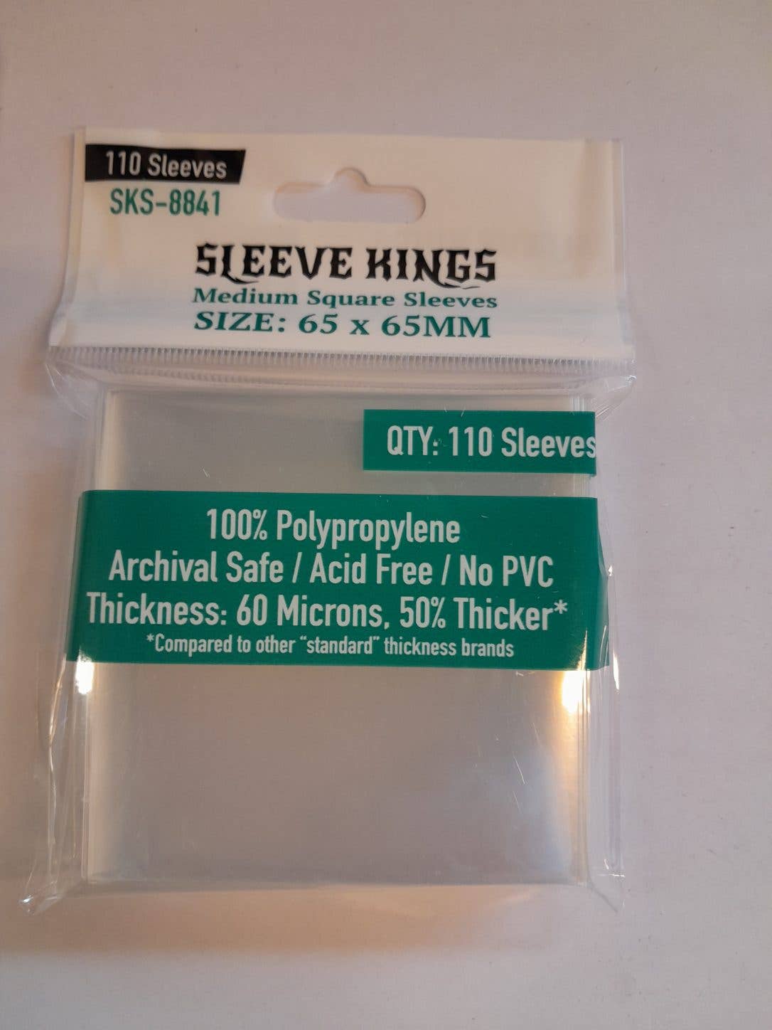 Mayday Games - Vente Jeux de cartes - Manchons carrés moyens (65 x 65 mm), paquet de 110, 60 microns SKS-88411