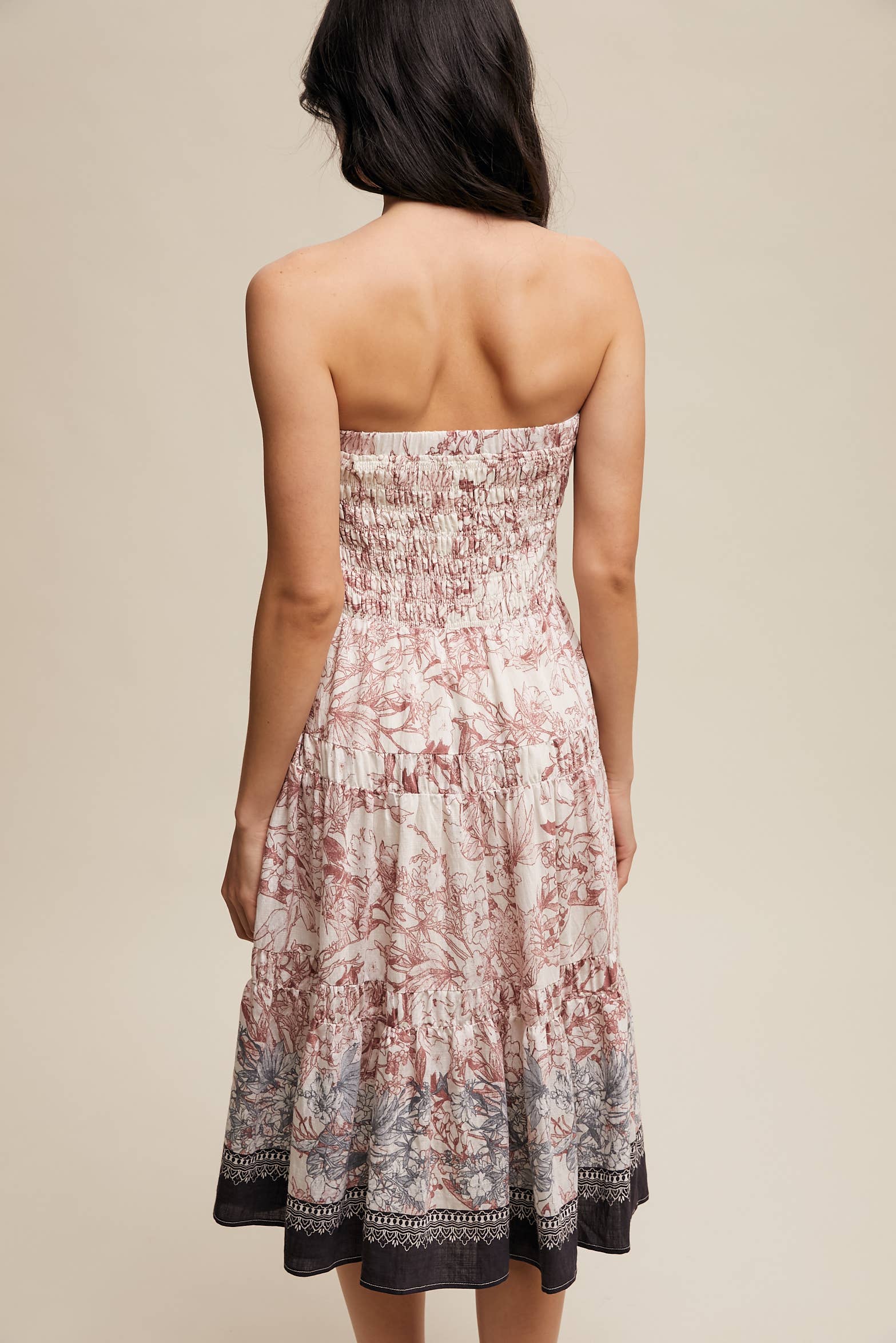 Listicle - Vente Jupe – femme - Jupe longue bohème convertible à smocks & robe bustier17