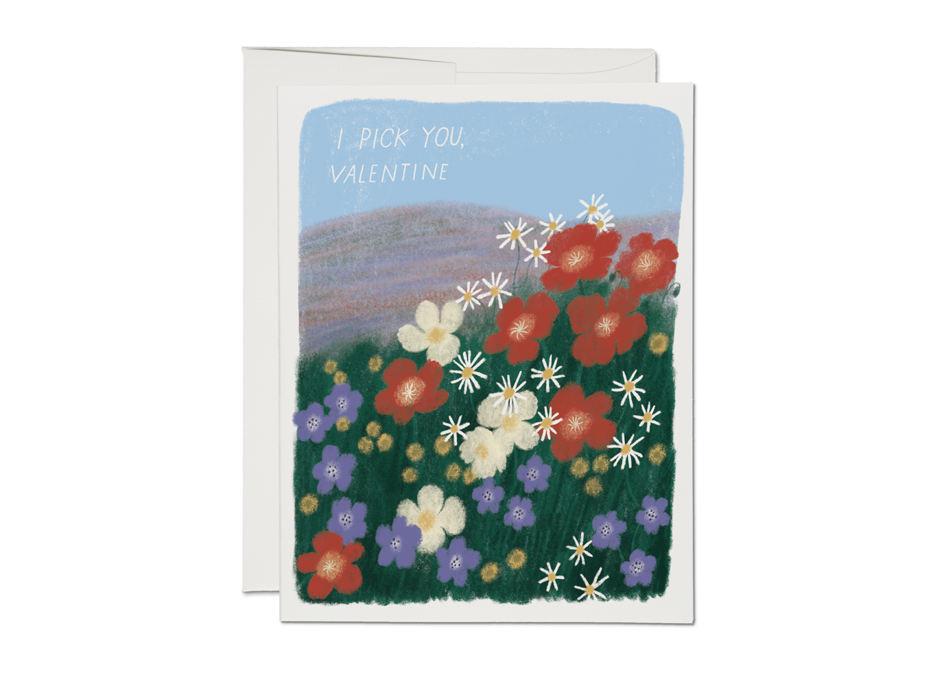 Red Cap Cards - Wholesale Valentine's Day Card - Picking Flowers Valentine's Day Greeting Card