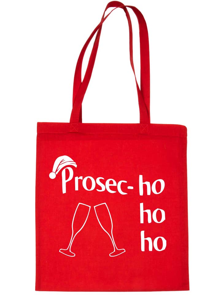 Prosec-Ho Prosecco Christmas Gift Funny Xmas Shopping Tote Bag For Life for wholesale by Print4U