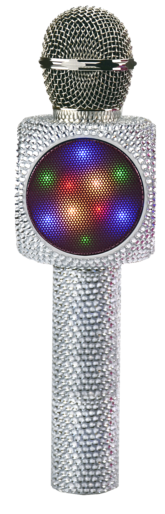 Trend Tech Brands - Wholesale Speakers - Silver Bling Karaoke Microphone & Bluetooth Speaker3