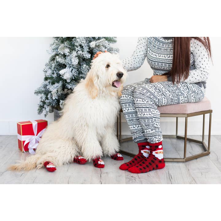 Pearhead - Wholesale Pet Socks - Dog - Human and Dog Matching Christmas Sock Set, Santa