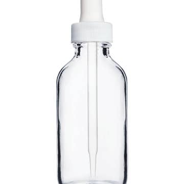 Best Bottles - Wholesale Essential Oil Holder - Boston Round Clear Bottle - 60ml (Multiple Dropper Colors)