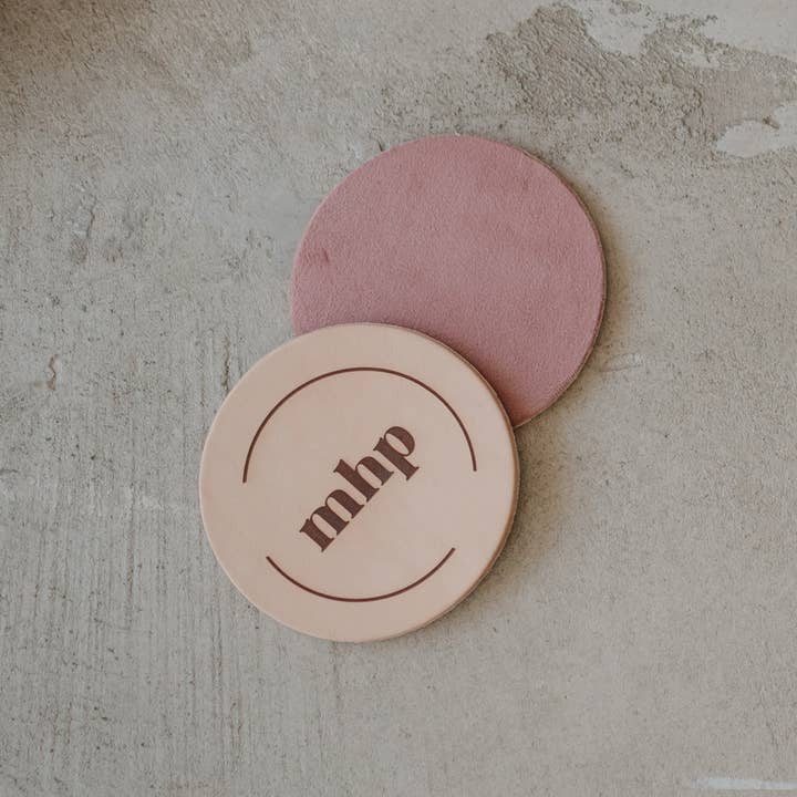 Freshwater Curated Goods - Vendita all'ingrosso Sottobicchiere - Set di sottobicchieri in pelle con logo personalizzato