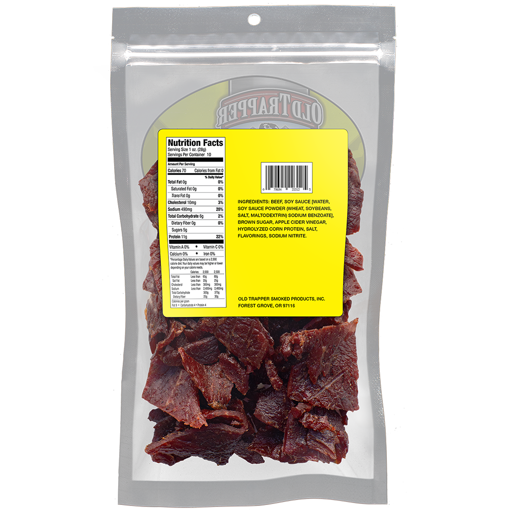Shop The King - Vente Viande séchée - Old Trapper Jerky de Bœuf Teriyaki Sachet de 10 Onces1